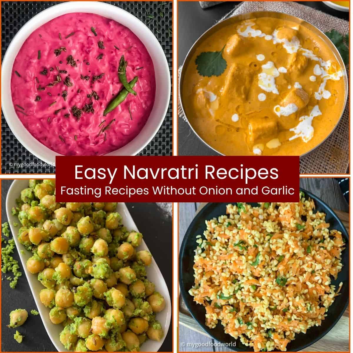 A collection of easy Navratri recipes without onions or garlic.
